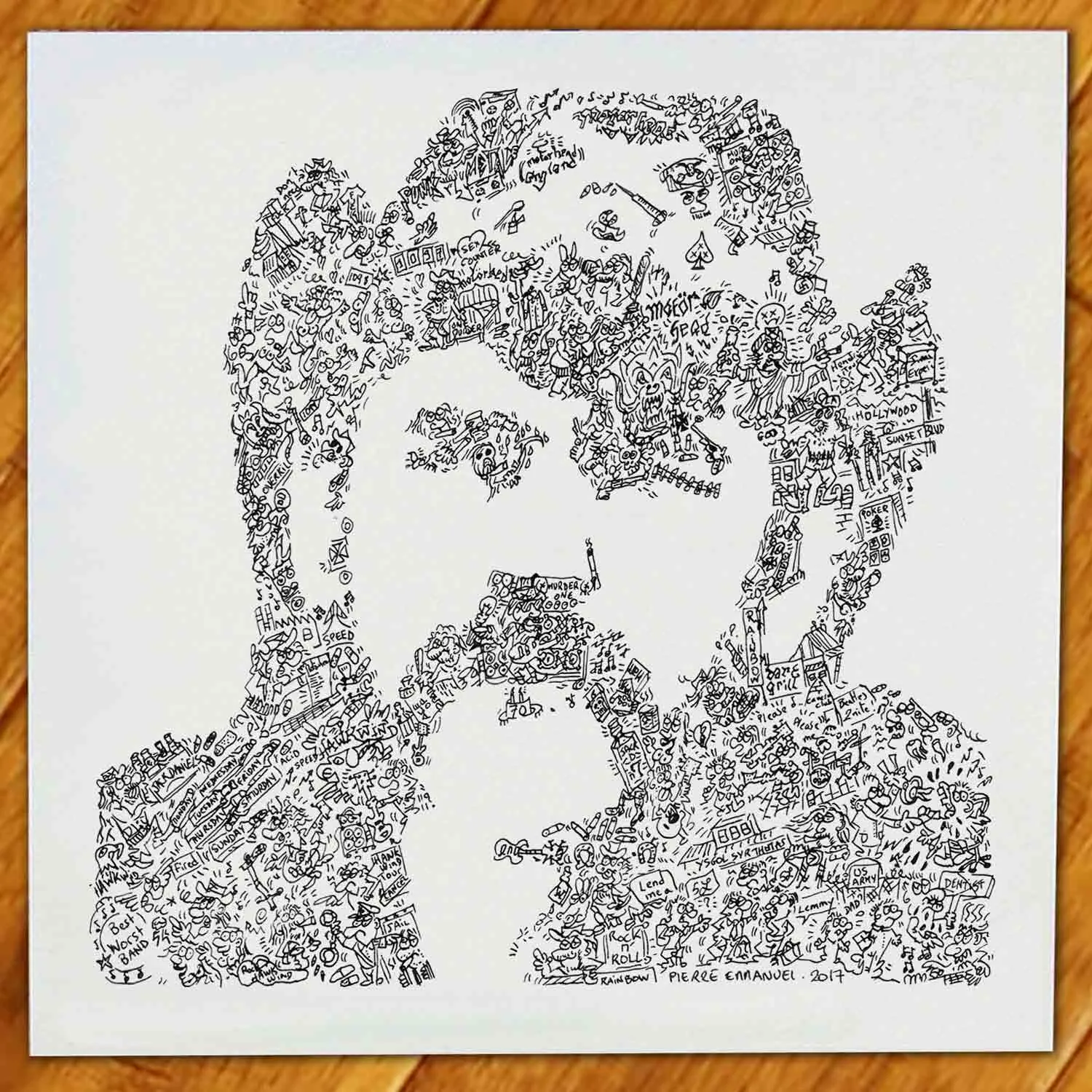 DrawInside Lemmy Kilmister Motorhead affiche 30x30 rock