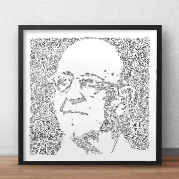 DrawInside Carl Rogers affiche 30x30 cm psychologie