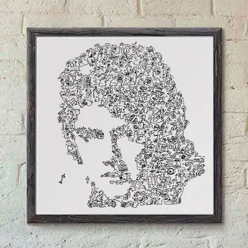 DrawInside Roger Taylor Queen affiche 20x20 cm rock