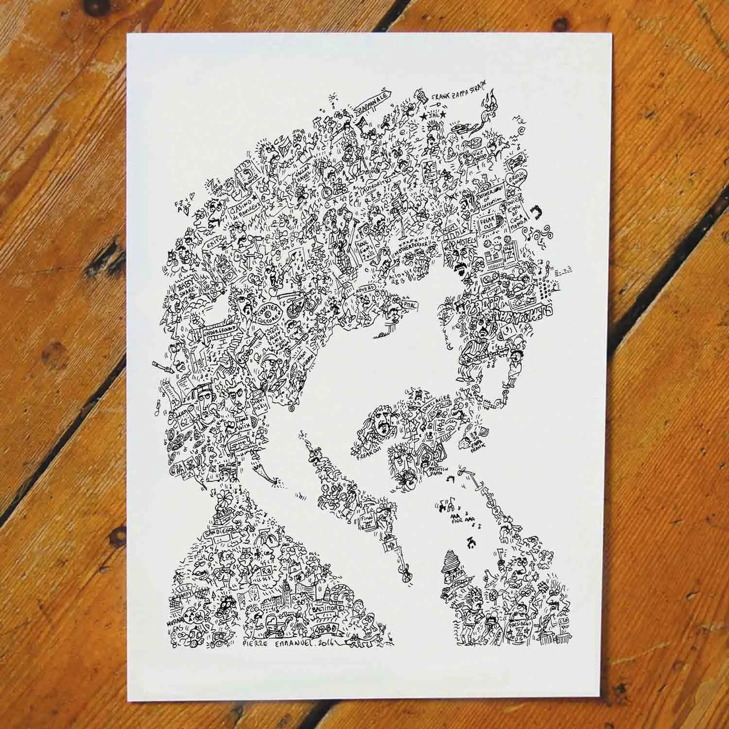 DrawInside Frank Zappa poster 30x30 avant-garde