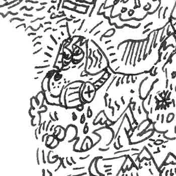 DrawInside Saint-Bernard affiche A3 papier mat