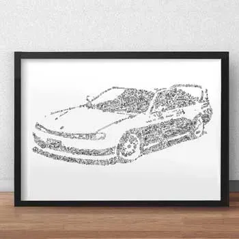 DrawInside Nissan Silvia S14 240SX affiche A4 drift