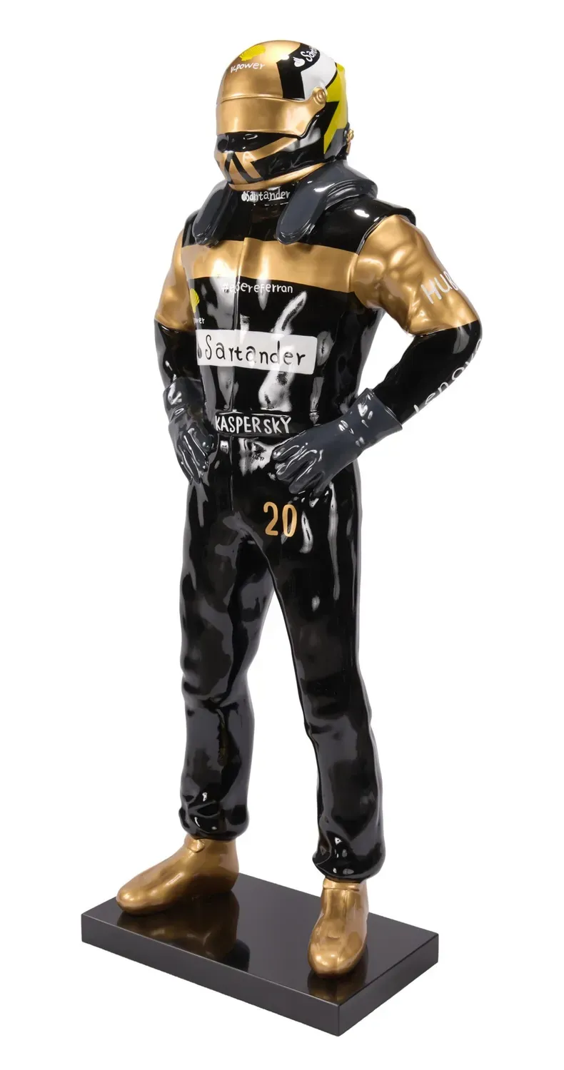 Lacorne Decoration D392 Pilote statue noir or H.150 cm