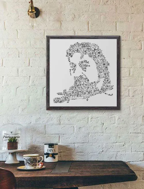 DrawInside Serge Gainsbourg affiche 30x30 cm chanteur