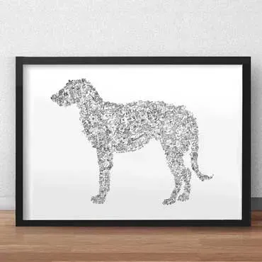 DrawInside Irish Wolfhound affiche A4 21x30 cm chien