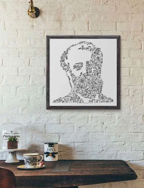 DrawInside Jules Verne affiche 20x20 cm édition limitée