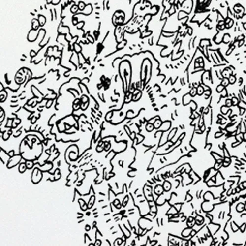 DrawInside Shiba Inu affiche A4 21x30 cm signée