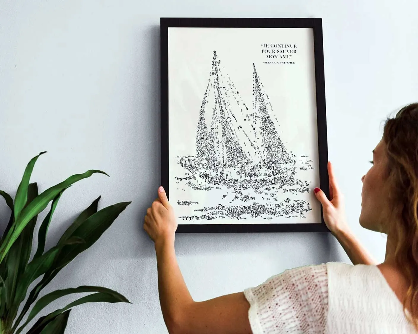 DrawInside Moitessier Joshua affiche A3 voile