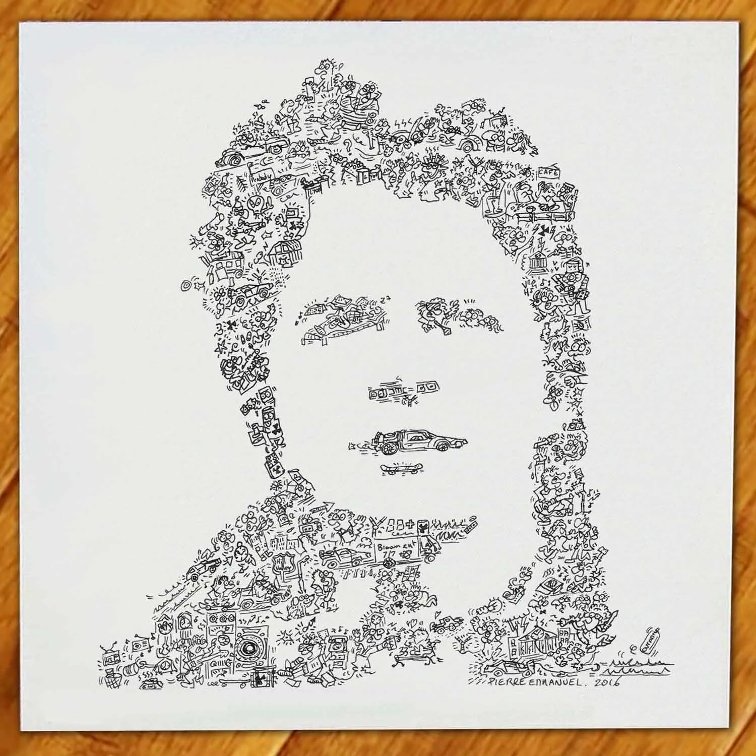 DrawInside Marty McFly Back to the Future affiche 30x30 cm papier mat