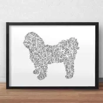 DrawInside Shih Tzu affiche A3 chien de compagnie