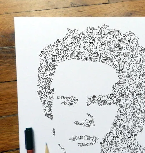 DrawInside Art Garfunkel affiche 30x30 cm duo Simon
