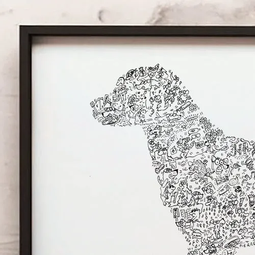 DrawInside Labrador affiche A4 chien famille