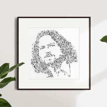 DrawInside Eddie Vedder poster 30x30 cm grunge