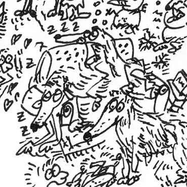 DrawInside Barzoï affiche A3 chien lévrier russe
