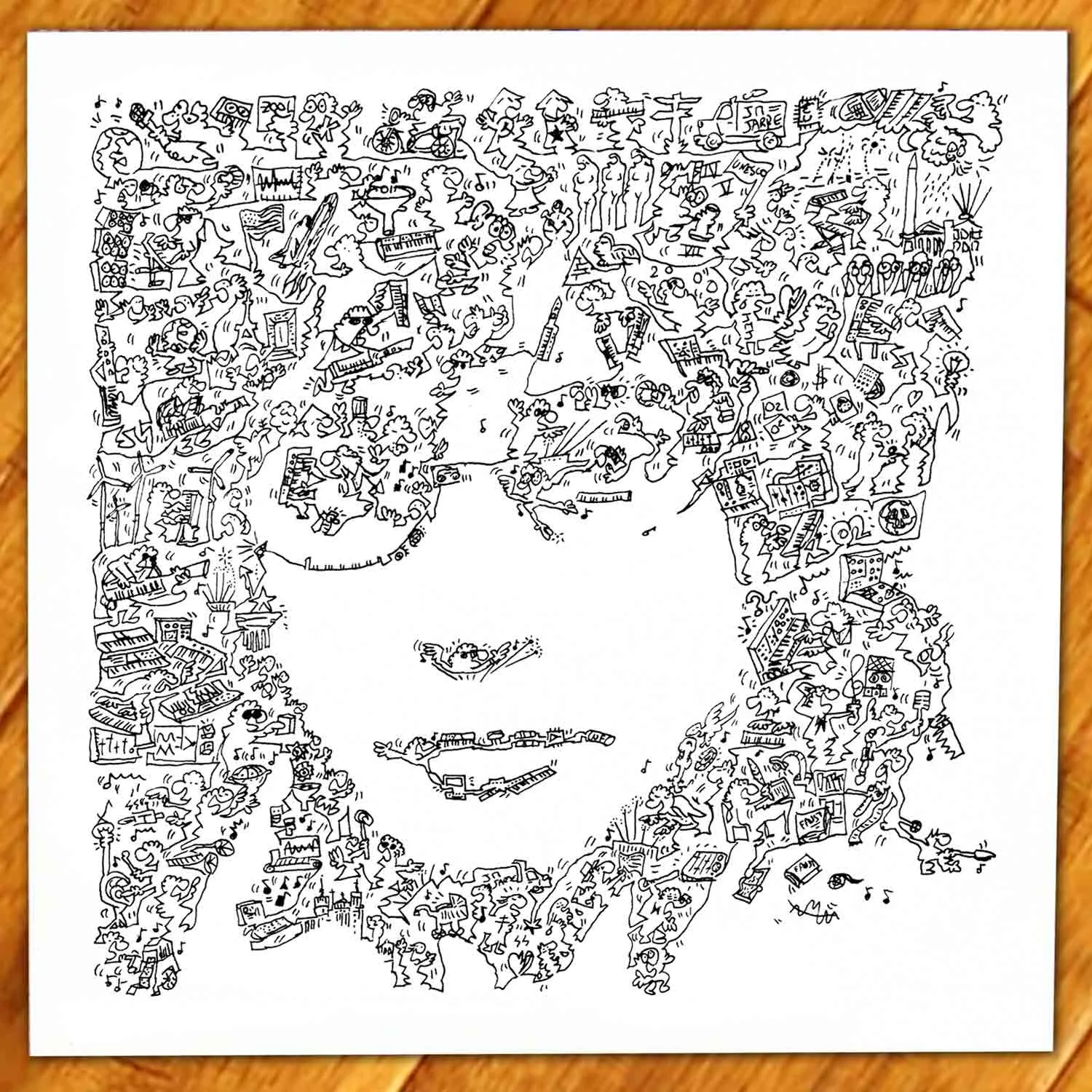 DrawInside Jean Michel Jarre affiche 20x20 cm Oxygène