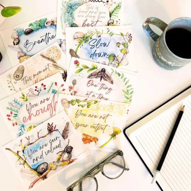 Helena Perry cartes postales bien-être lot de 8 mantras