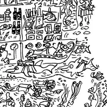 DrawInside Steve Zissou affiche A3 papier mat signé