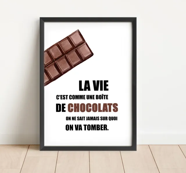 Papeterie Créative La vie boîte chocolats affiche