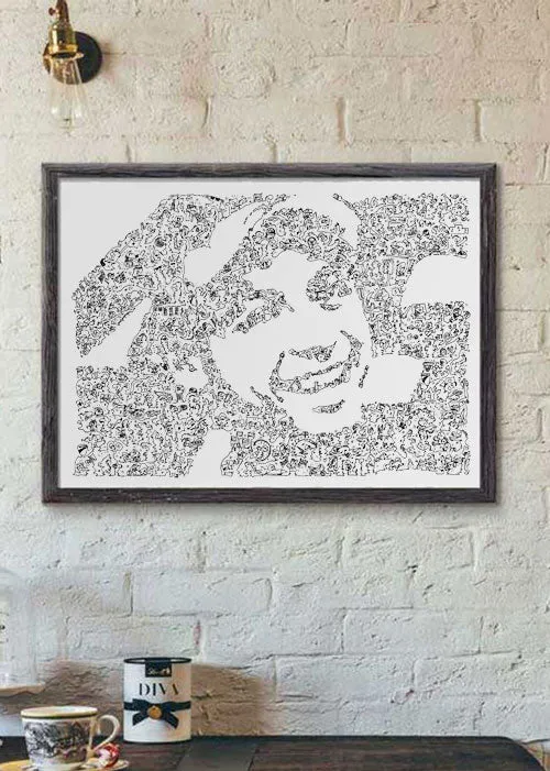 DrawInside Valentino Rossi affiche A4 MotoGP