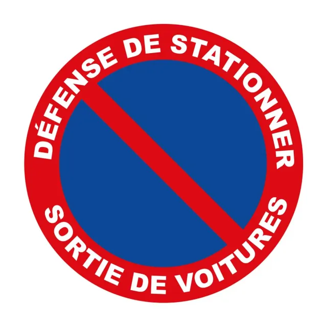 Ambiance-Sticker Défense de Stationner autocollant 25 cm sortie voitures