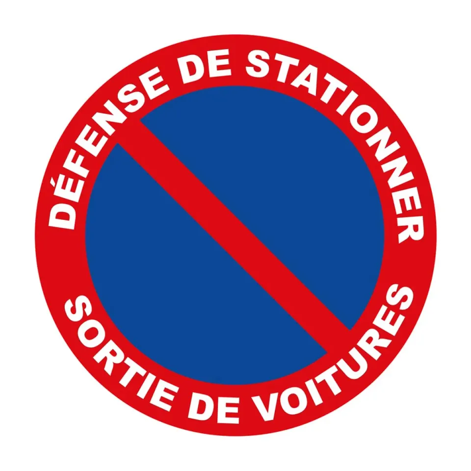 Ambiance-Sticker Défense de Stationner autocollant 25 cm sortie voitures