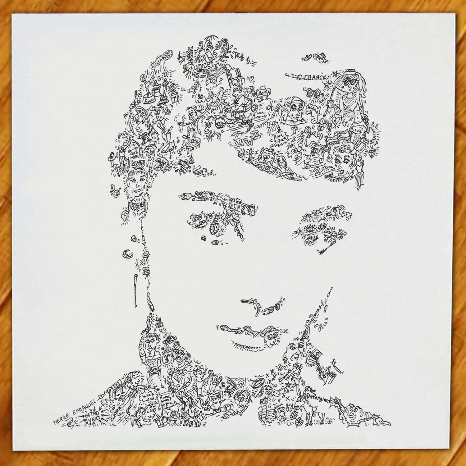 DrawInside Audrey Hepburn affiche 20x20 cm cinéma