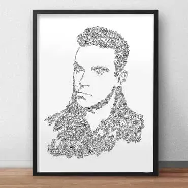 DrawInside Robbie Williams affiche A3 britpop