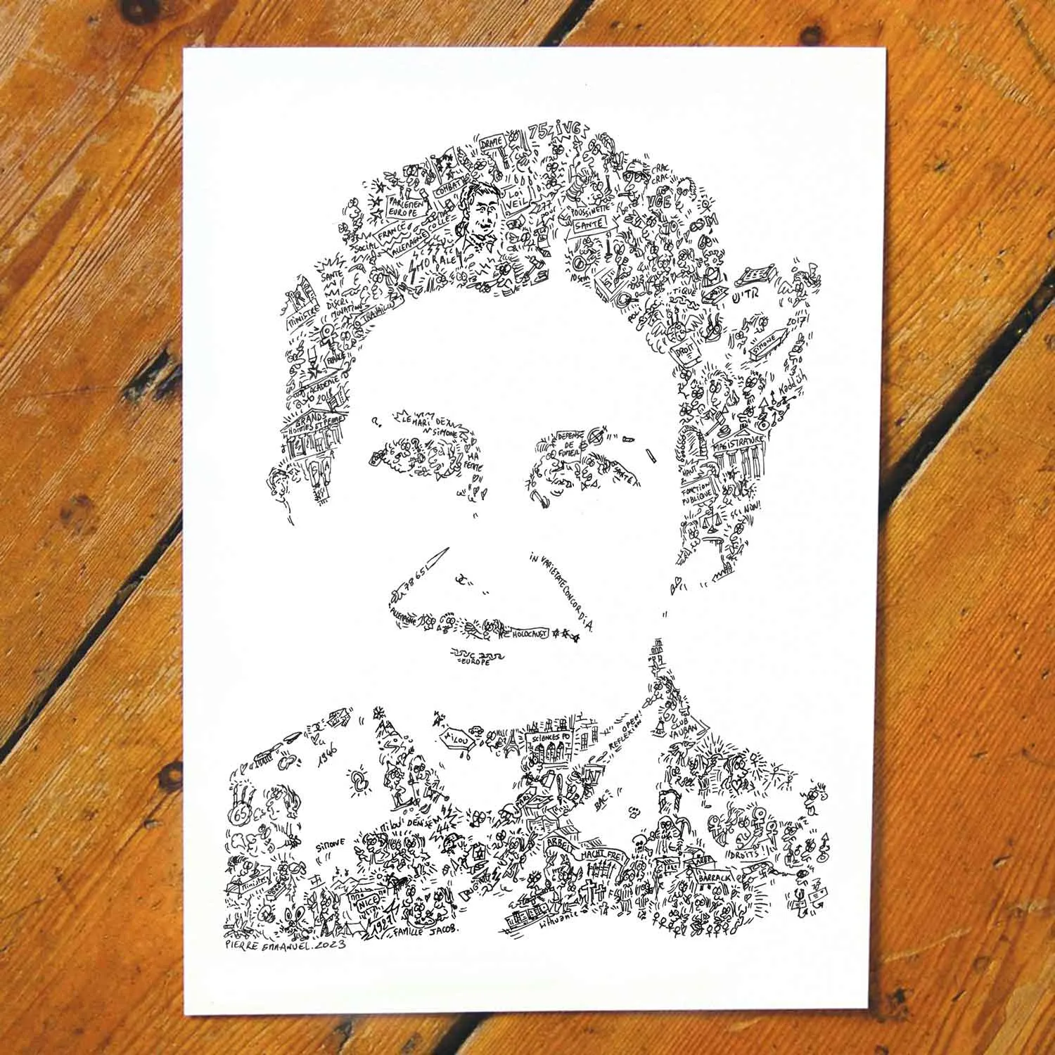 DrawInside Simone Veil affiche A4 portrait femme
