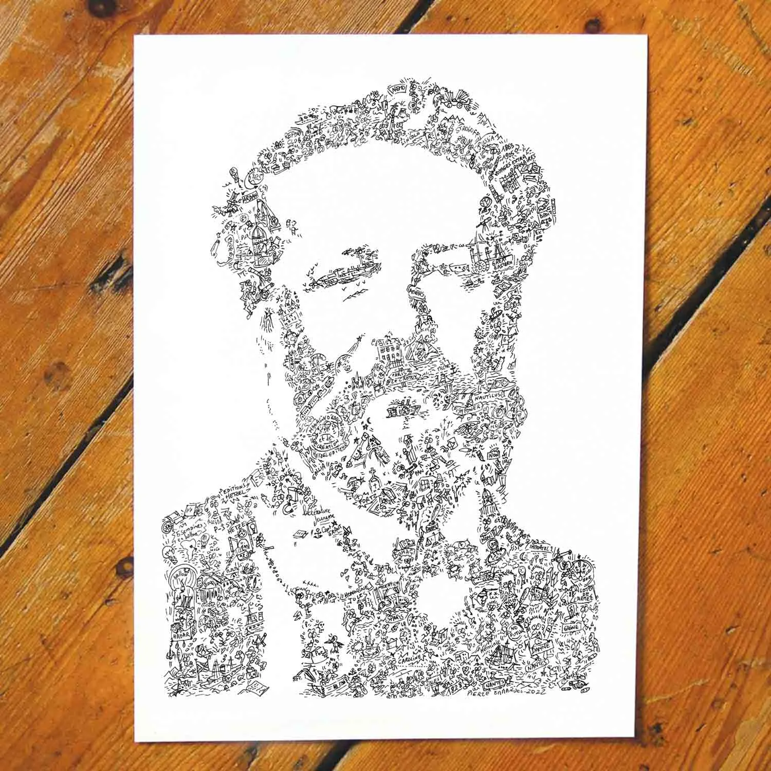 DrawInside Jules Verne affiche A4 steampunk