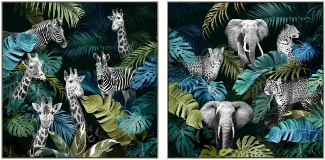 Lacorne Decoration 2704 Savane Africaine 2 toiles 80x80 cm