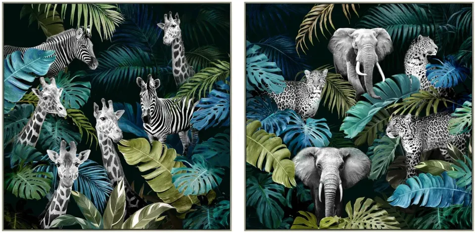 Lacorne Decoration 2704 Savane Africaine 2 toiles 80x80 cm