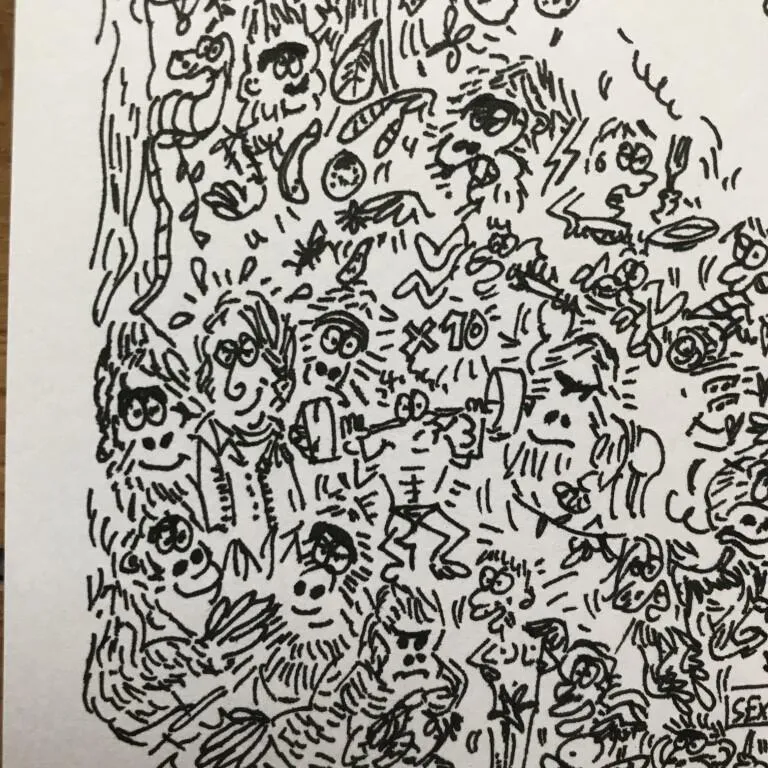 DrawInside Gorilla affiche A4 nature grand singe