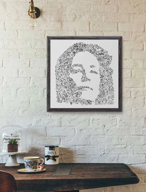 DrawInside Patti Smith affiche 20x20 cm papier mat punk