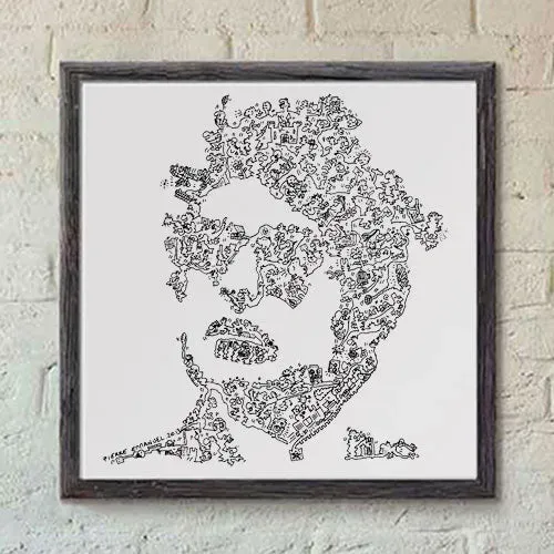 DrawInside Bob Dylan affiche 20x20 cm signée