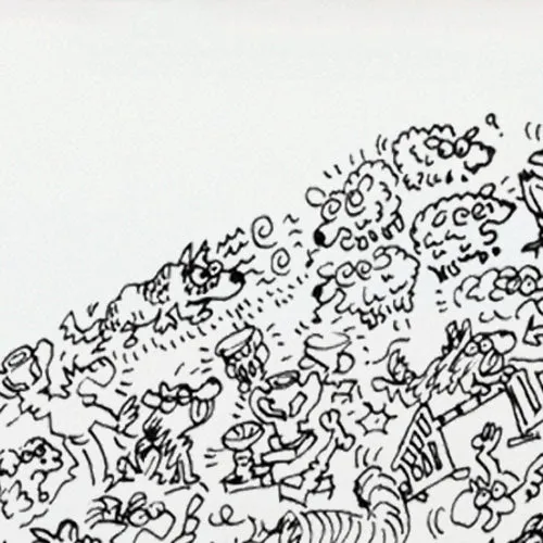 DrawInside Border Collie affiche A3 30x42 cm papier mat