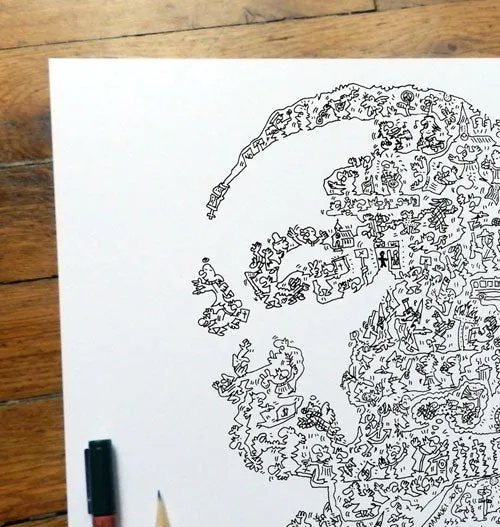 DrawInside Martin Luther King Jr affiche 30x30 cm papier mat