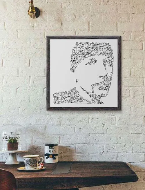 DrawInside The Edge U2 affiche 30x30 cm rock