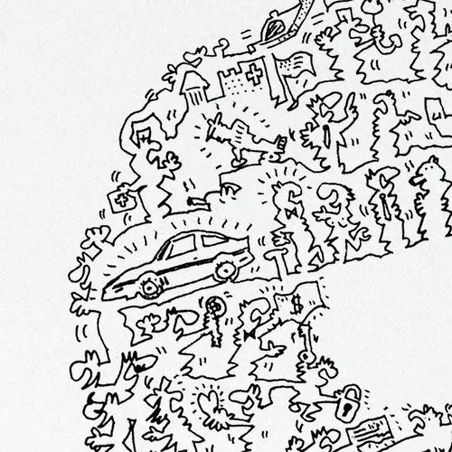 DrawInside Faceman Agence affiche 30x30 cm signée