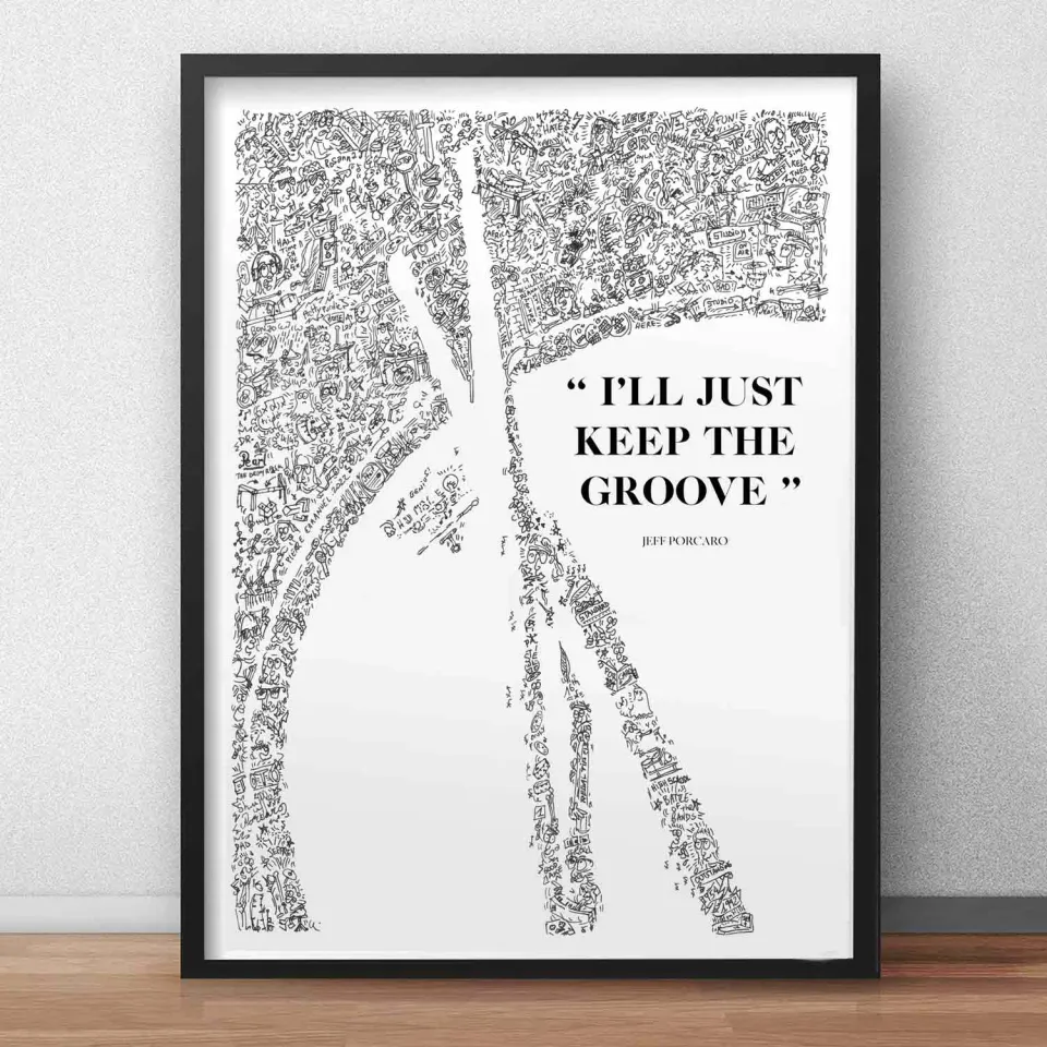 DrawInside Jeff Porcaro affiche A4 citation groove