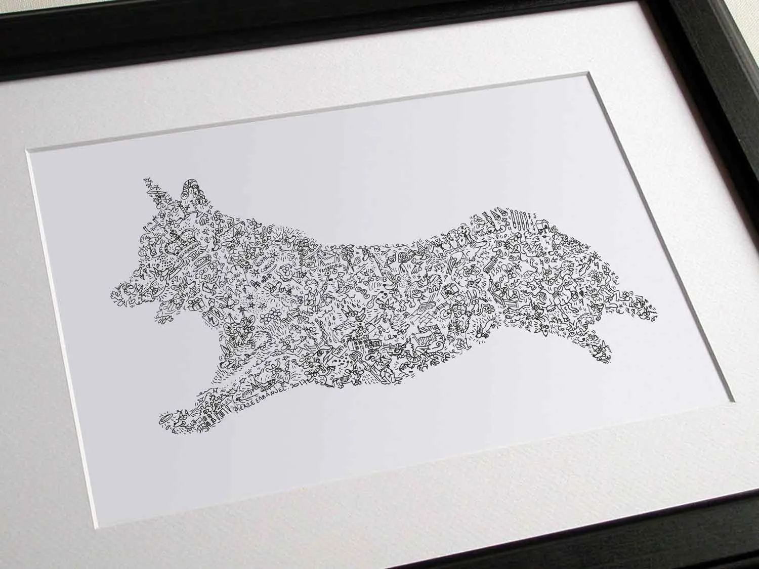 DrawInside Pembroke Welsh Corgi affiche A4 21x30 cm chien
