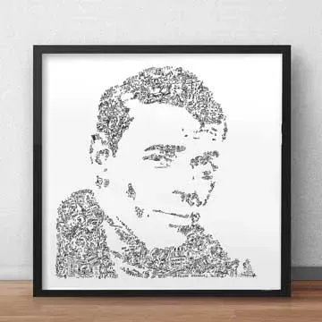 DrawInside Jacques Brel affiche 20x20 cm chanson