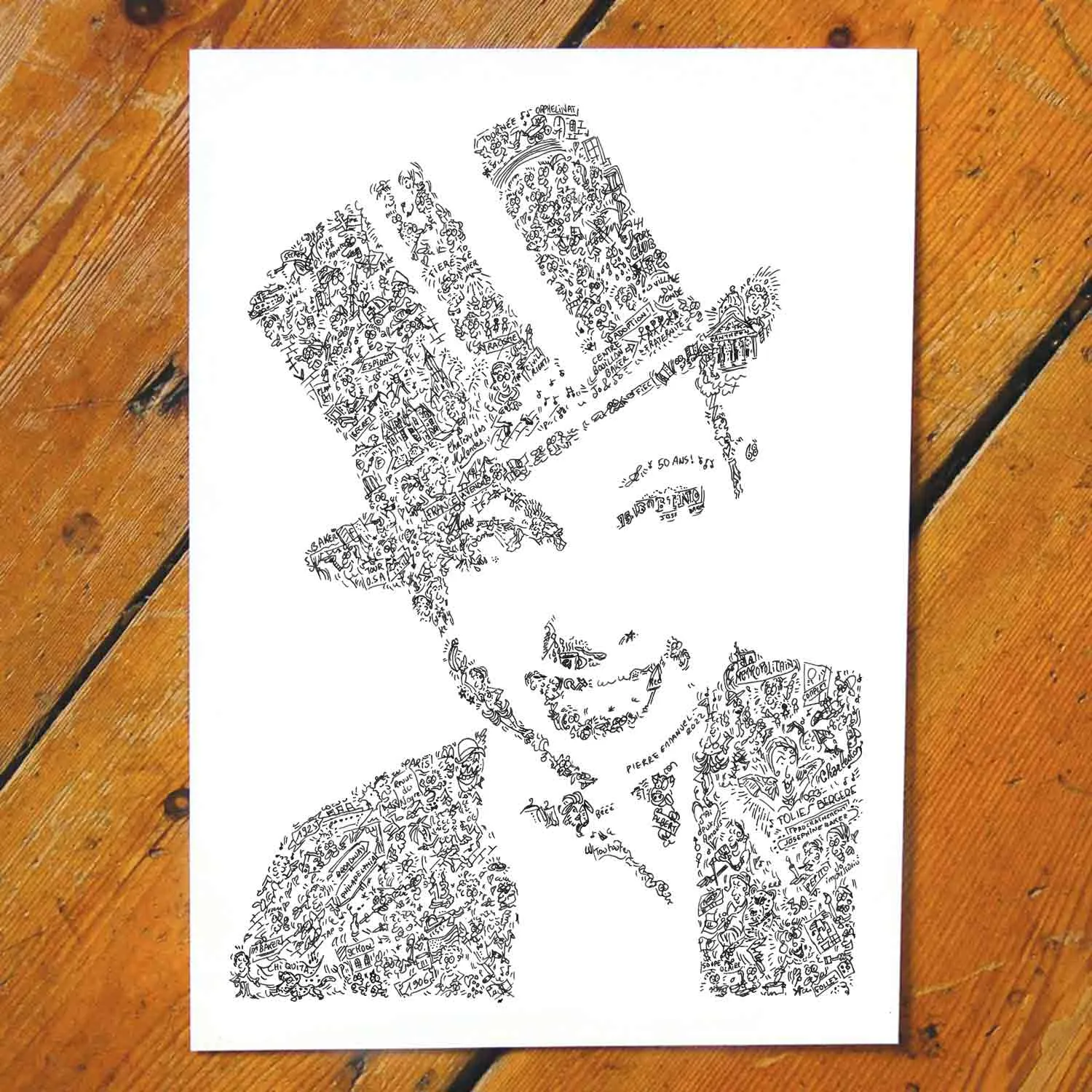 DrawInside Joséphine Baker affiche A3 papier mat signé