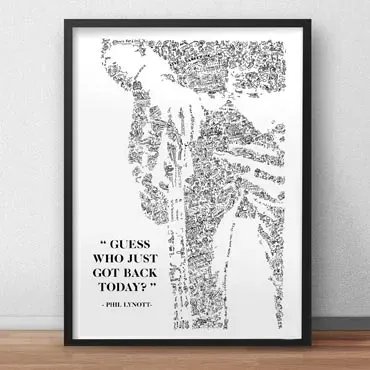 DrawInside Phil Lynott affiche A4 Thin Lizzy rock