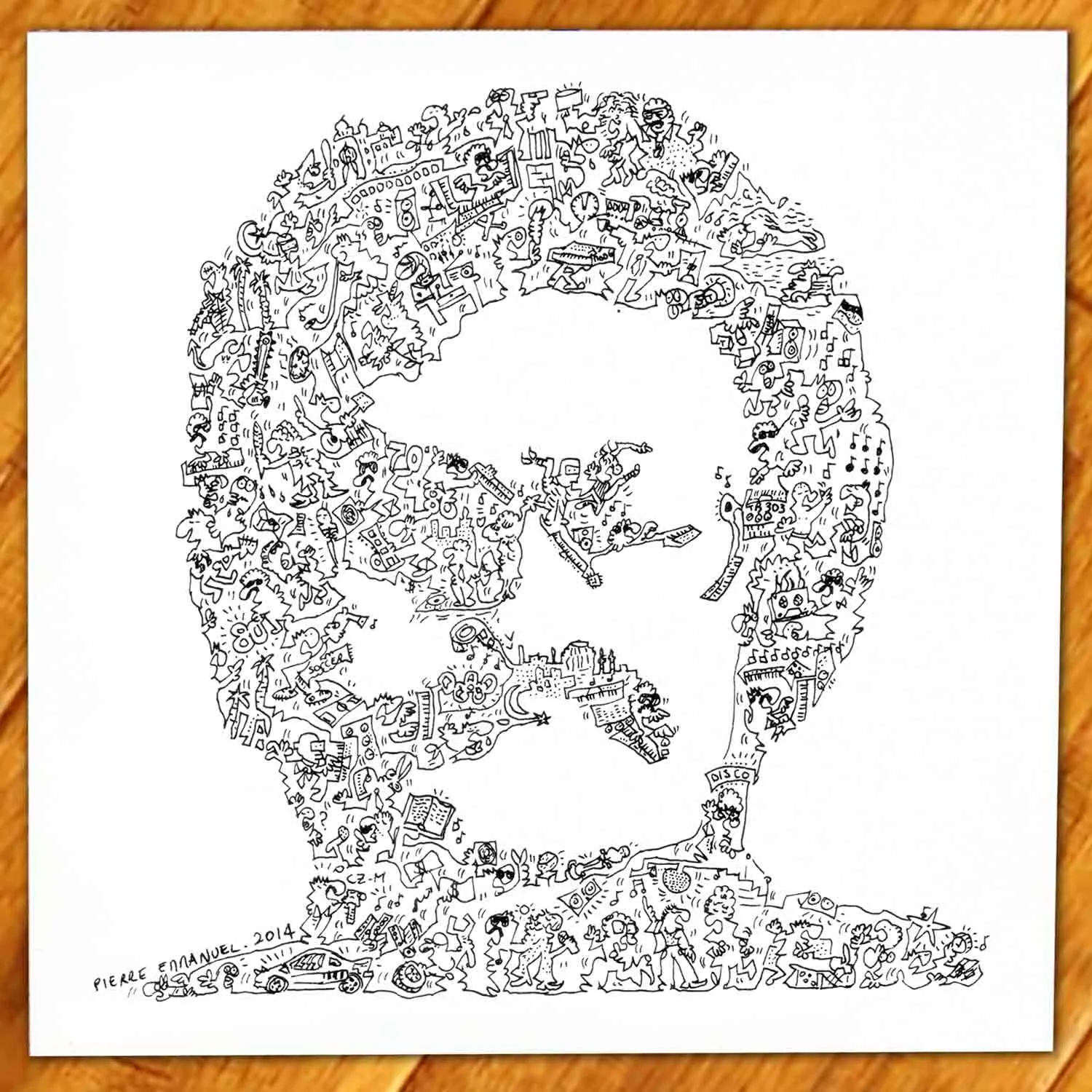 DrawInside Giorgio Moroder affiche 20x20 disco