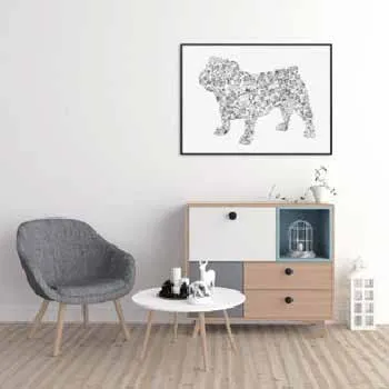 DrawInside Bulldog Anglais affiche A4 21x30 cm