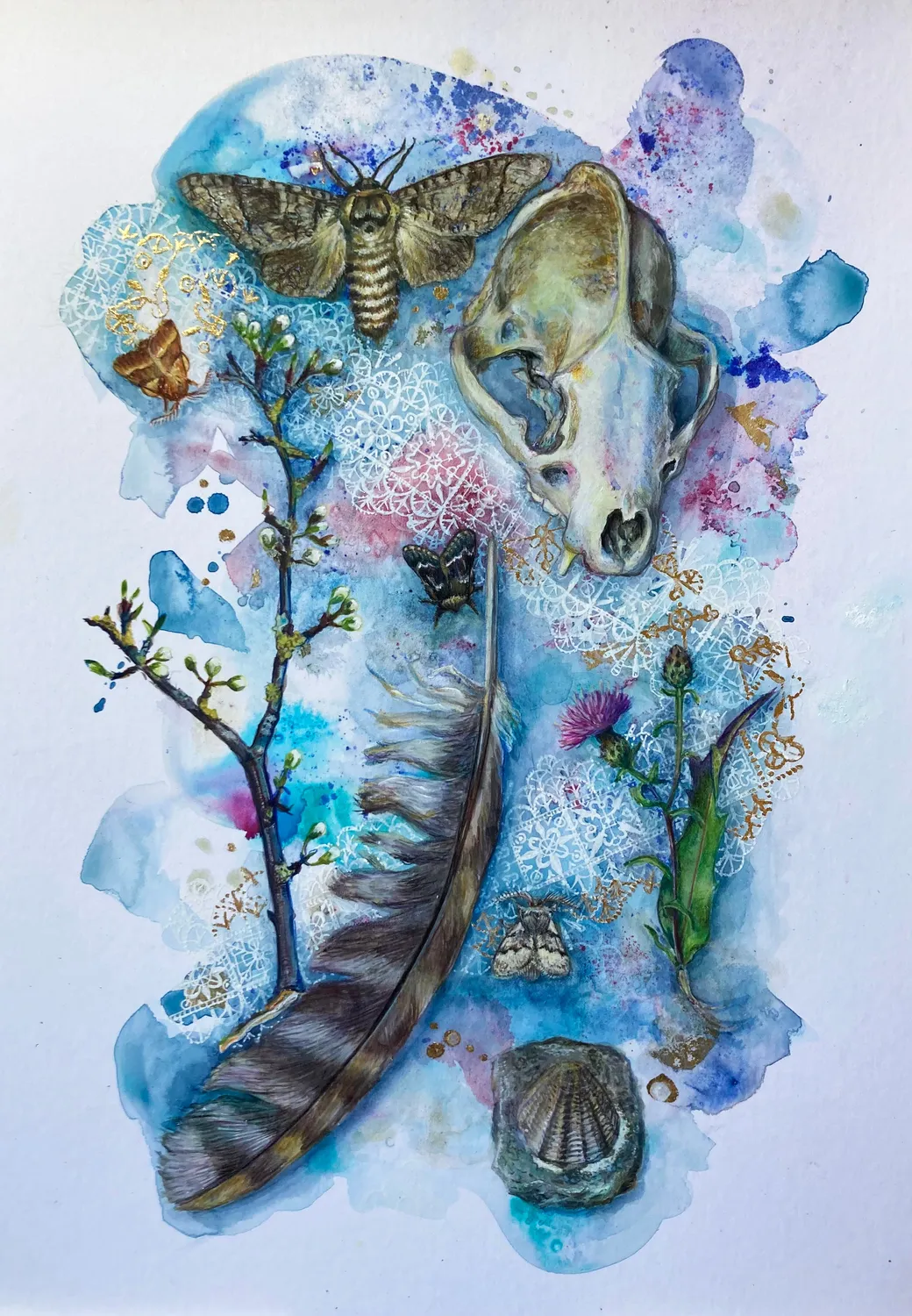 Helena Perry Spell For Sorrow peinture originale 29x41cm