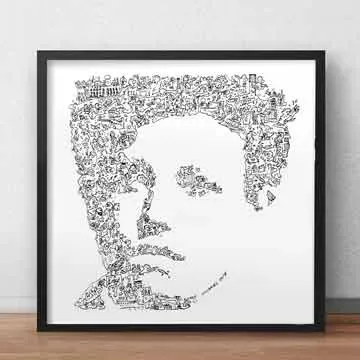 DrawInside Arthur Rimbaud affiche 20x20 cm papier mat