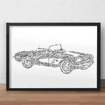 DrawInside Corvette C1 affiche A4 21x30 cm voiture