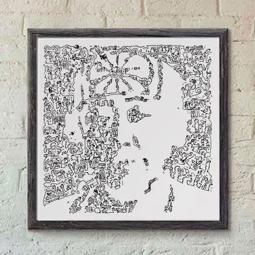DrawInside Pat Morita - Mr Myagi - Karate Kid affiche 30x30