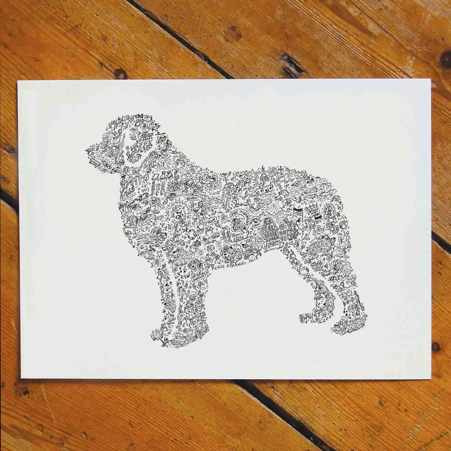 DrawInside Leonberger affiche A4 21x30 cm chien